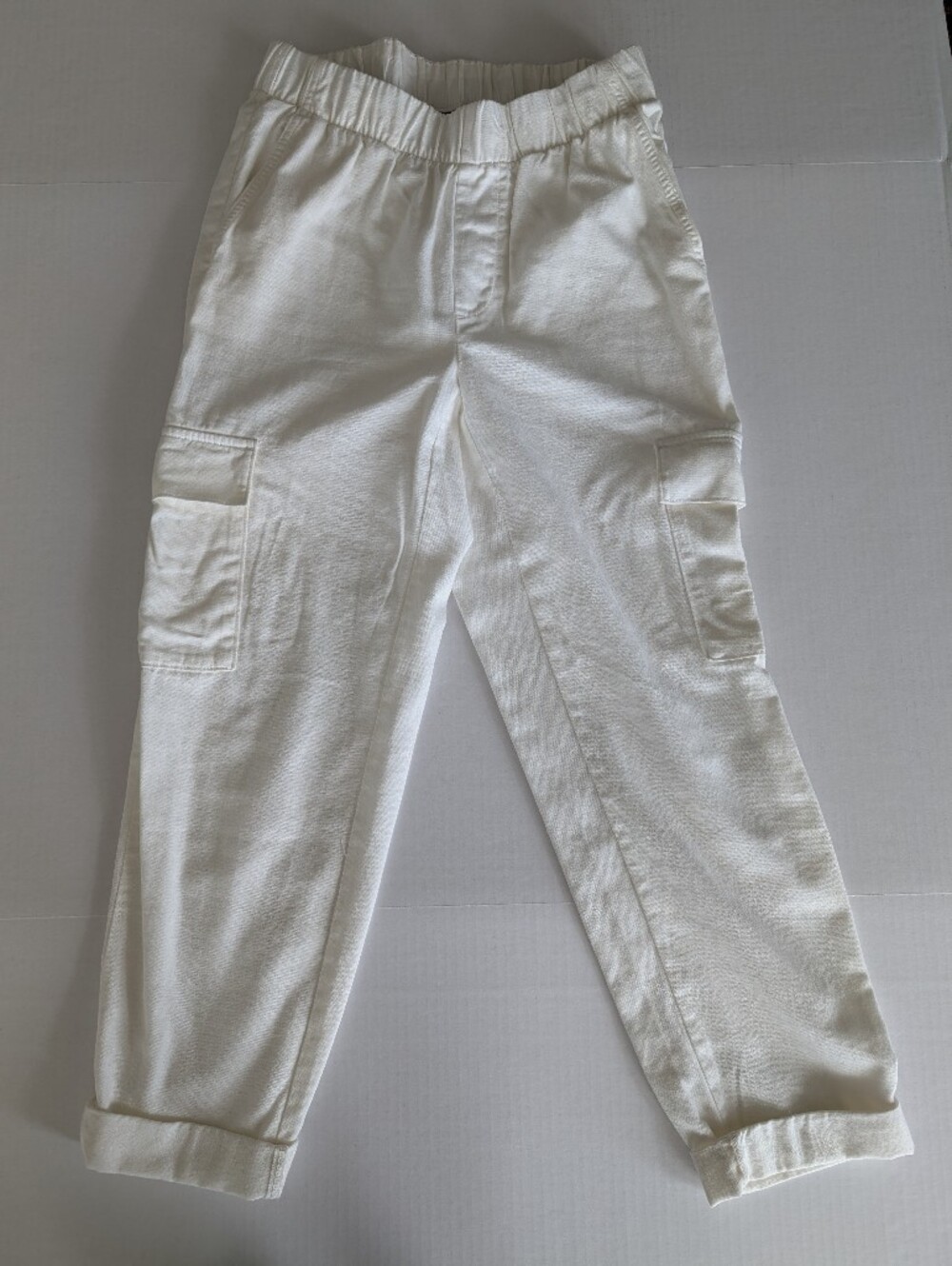 GAP - White Cargo Jogger Pants - Elastic Waist - Small